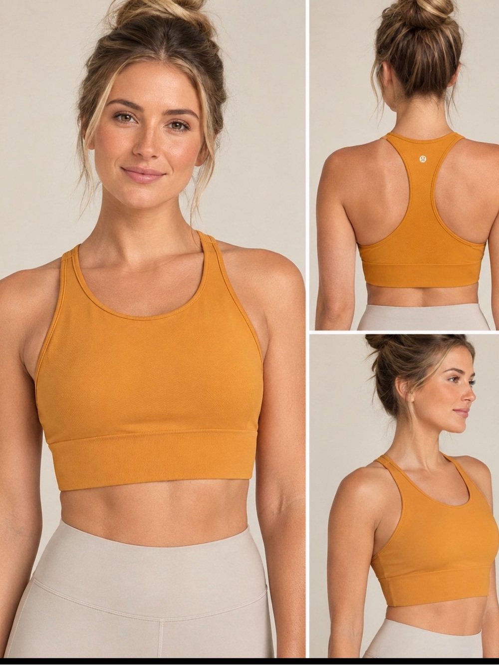 lululemon Free To Be Moved Bra Longline | Size 6 | Mustard Yellow-No padding